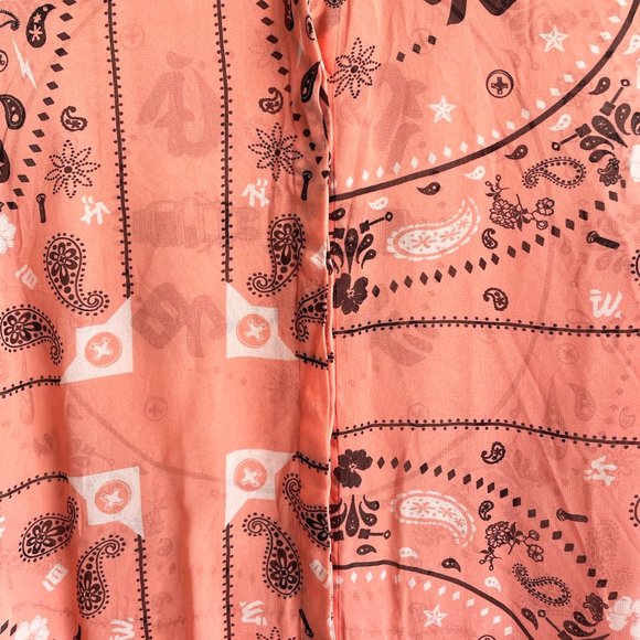 Diesel Sleeveless Peach Color Dress with Black Paisley and Screw Print - Size M - Picture 8 of 10